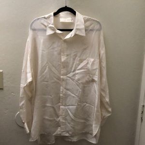 Vintage Silk Button Down Dress Shirt